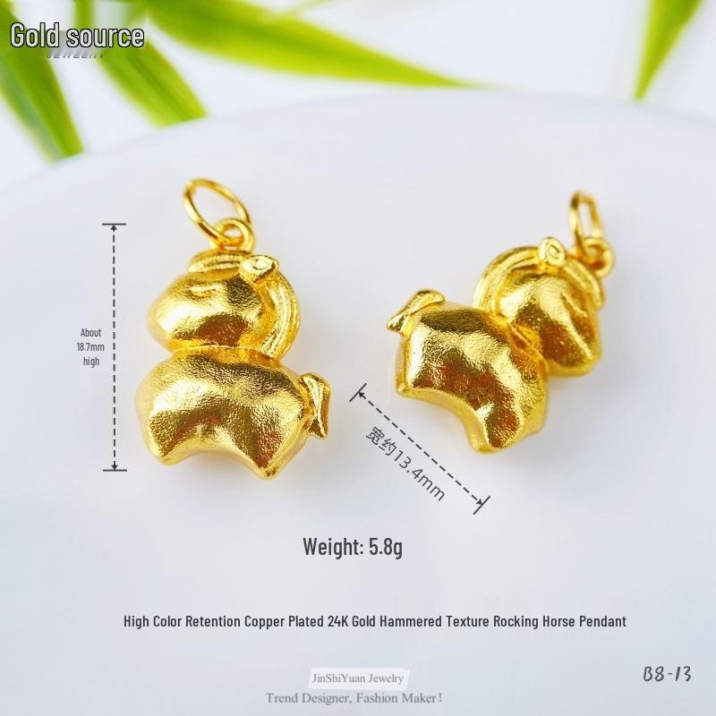 Золотая подвеска-качалка с чеканной текстурой, ожерелье с кисточкой, отличающееся стойкостью цвета и индивидуальностью