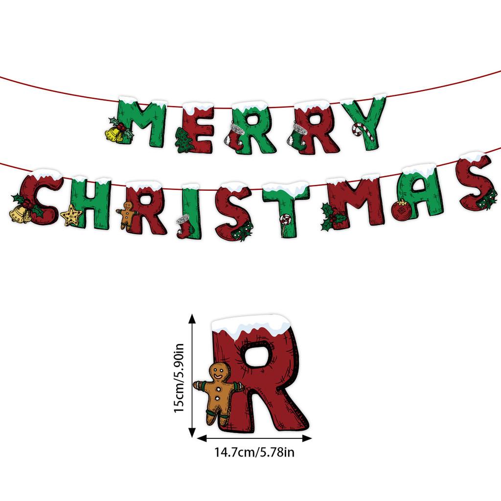 Christmas Theme Letter Snowman Sock Pattern Paper Banner Props Decoration