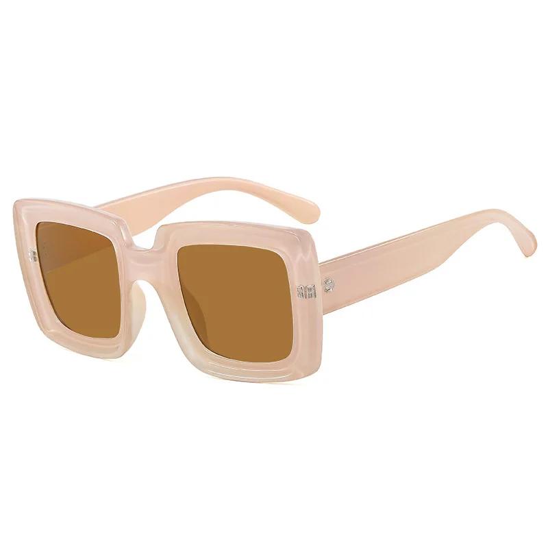 

New in Women Square Sunglasses Oversized Y2K Brand Design Sun Glasses Female Men Outdoor Cycling Eyewear UV400 Sunglasses бежевый