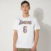 Nike NBA Los Angeles Lakers LeBron James No. 6 Crew Neck T-Shirt Men Tops White DR6381-106