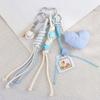 Cute Bag Charm Pendant Keyring Heart Beaded Braided Rope Keychain Bag Charm for Backpack Purse Handbag Decorations
