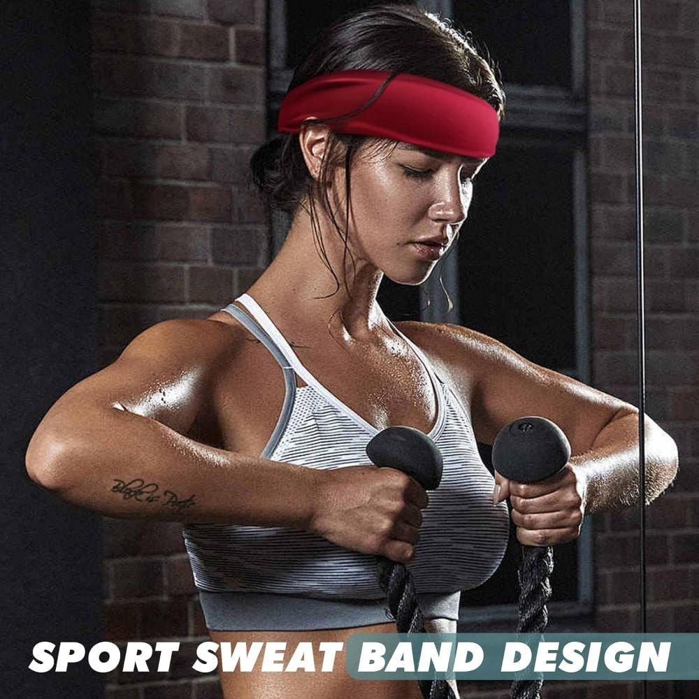 Quick-Dry Stretchy Sweatband Non Slip Men‘s Sports Hairband Workout Headbands for Men Football