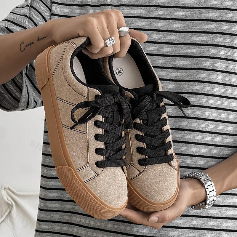 

Мода 2025 Осень Ретро Стиль Низкий Верх Повседневные Холщовые Спортивные Туфли для Мужчин Модный Тренд Универсальные Удобные Нескользящие Массивные Кроссовки 44 коричневый