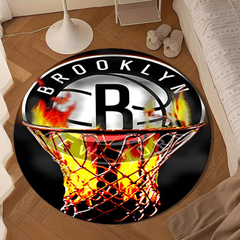 Brooklyn Basketball Team Round Rug for Livingroom,Bedroom, Palyroom, Chair Rug, Area Rug, Circle Carpet, Large Size Decor Fan Christmas Gift