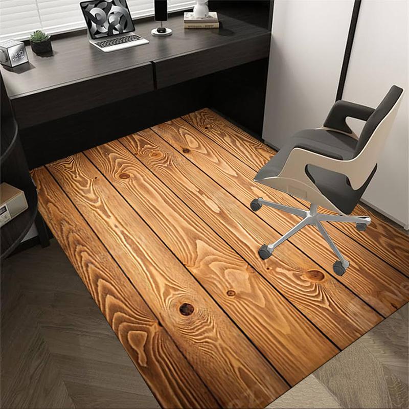 

1PC Wooden Texture Non-Slip Floor Carpet Compatible for Office&Living Room&Bedroom&Dining room - Flat-Weave Machine-O352 60cm by 90cm