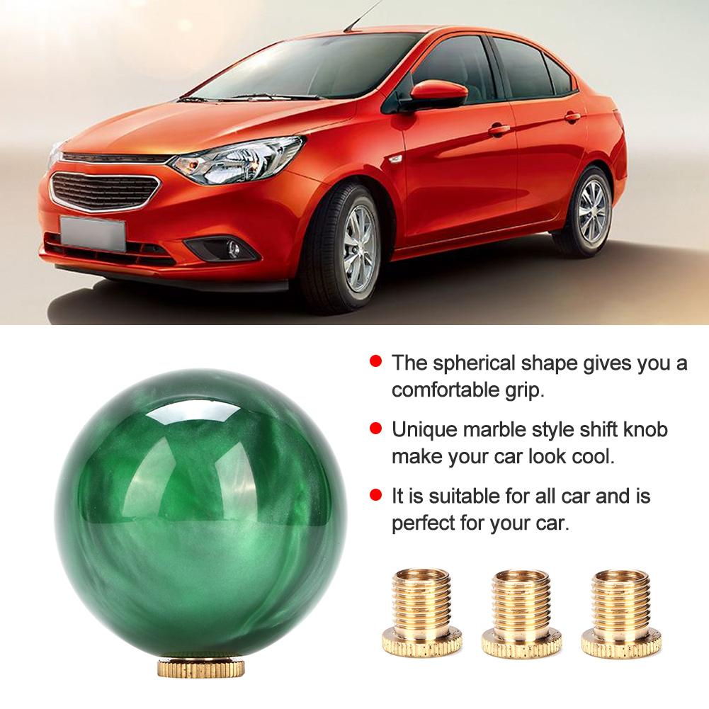 Marble Style Round Ball Gear Shift Shifter Knob Stick Head with Mounting Adapters
