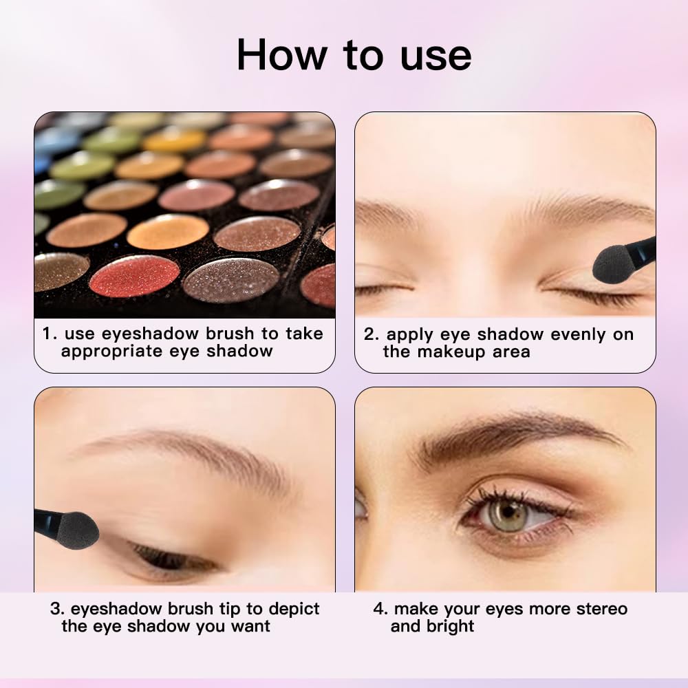 30pcs Disposable Eyeshadow Applicators, Lip Brush Lip Liner Brush Makeup Cosmetic Tool for Eyeshadow Lipstick, Black