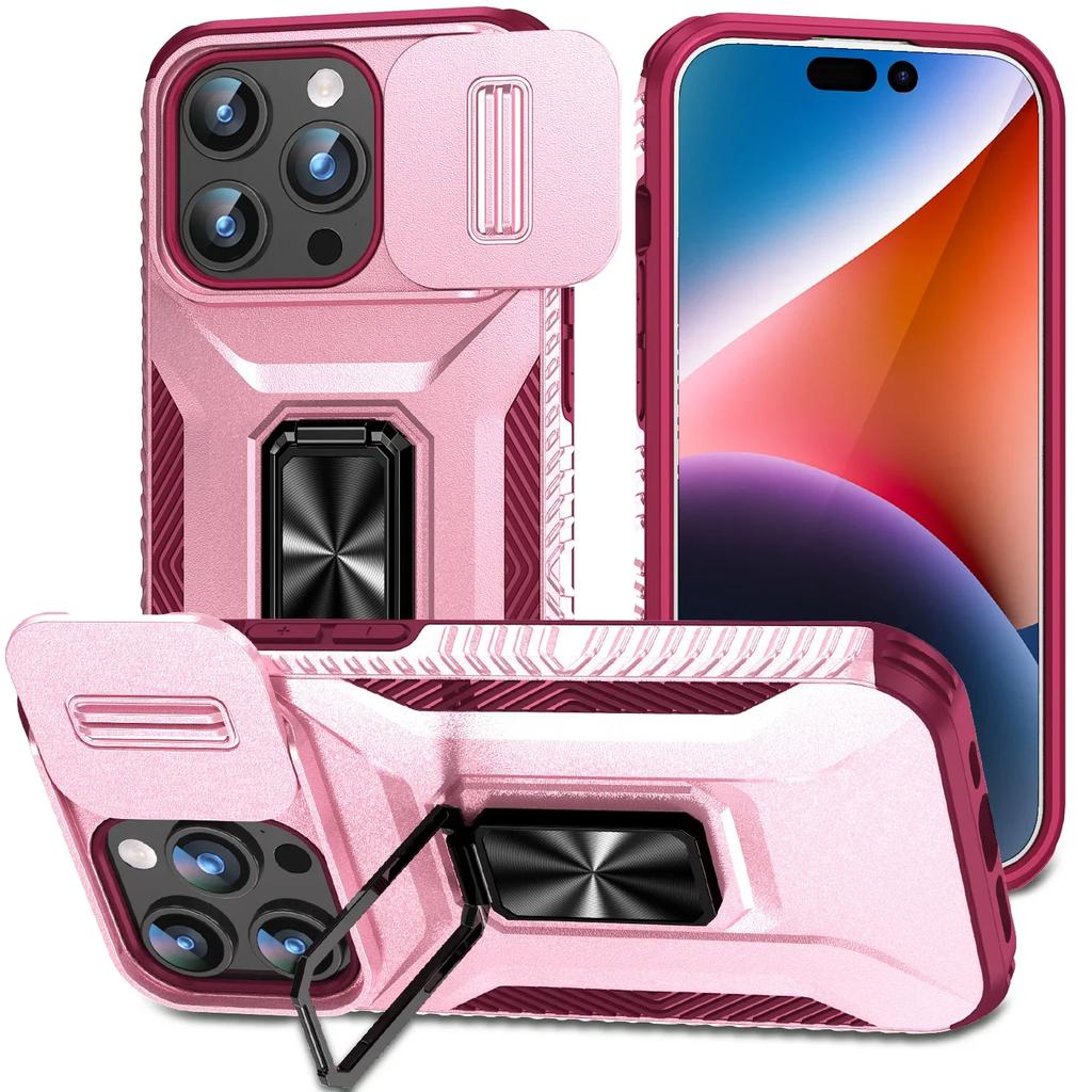 Coque Hybride Robuste Armor pour IPhone 16 Pro Max 15 11 12 13 14 Xs XR 8 7 Plus SE 2022 Fenêtre Coulissante Poussante Coque Otter Boîte Support Housse de Protection