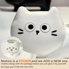 Cute Cat-Shaped Ceramic Toothbrush Holder, Space-Saving Bathroom Storage Stand with Sturdy Base