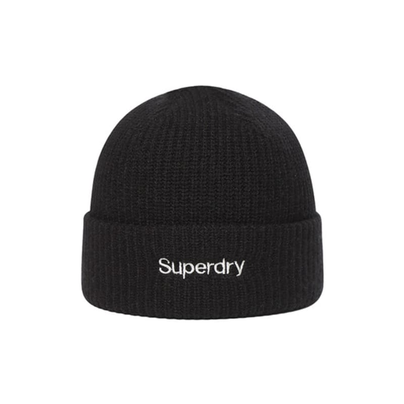 

SUPERDRY Шапка бини с базовым логотипом Essential черная FRE