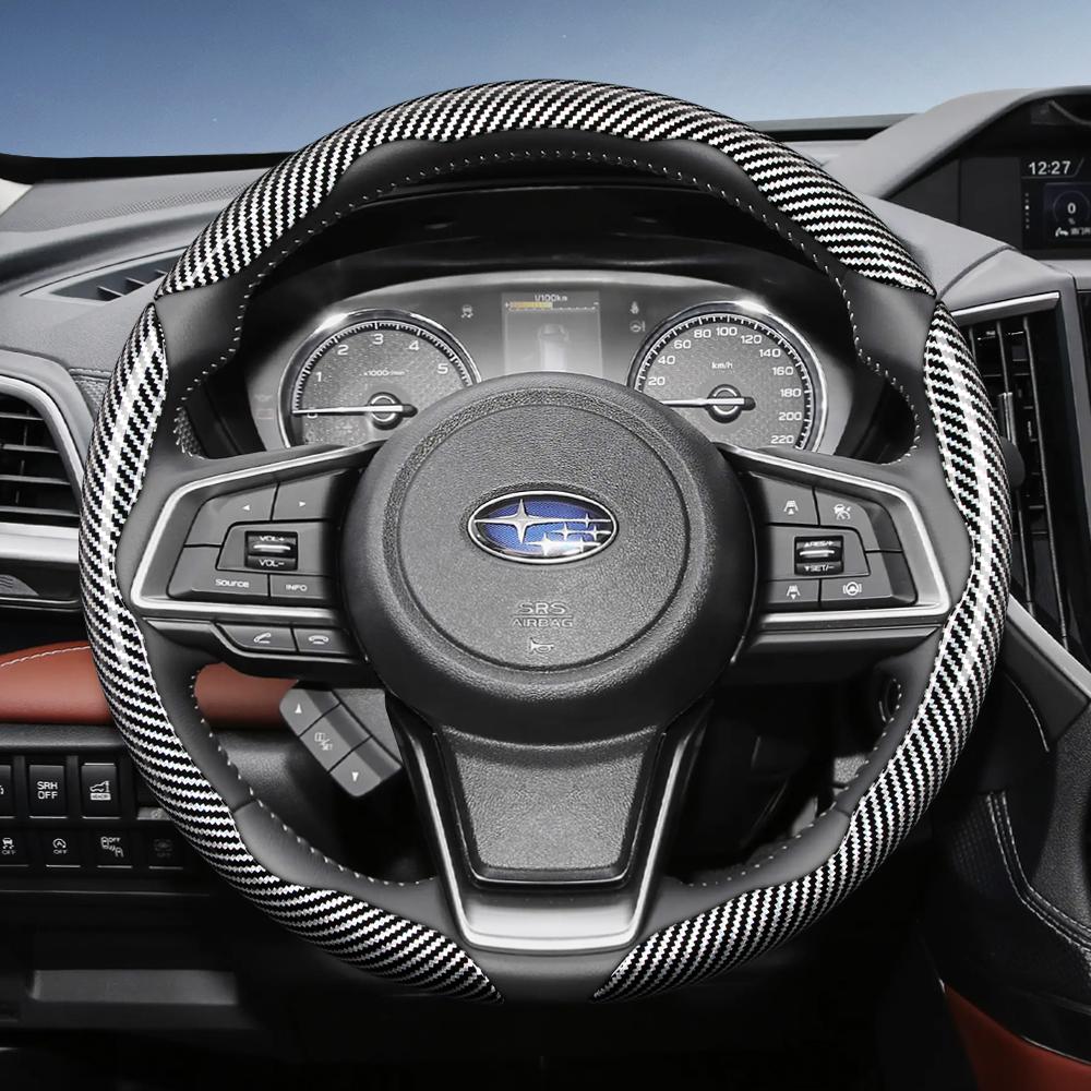 Carbon Fiber Steering Wheel Cover Quick Release Segmented For Subaru XV WRX BRZ Forester Outback Ascent Legacy Levorg vg5