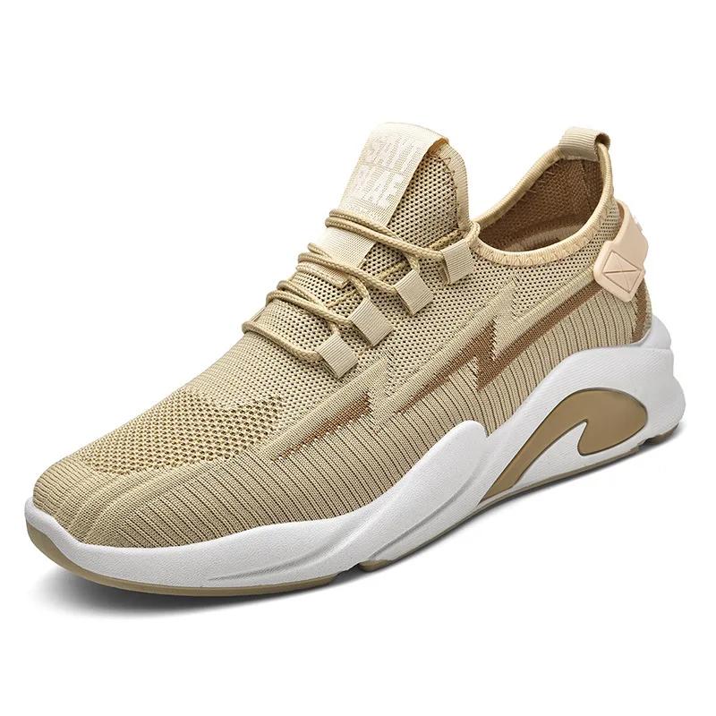 Pantofi sport de modă pentru bărbați 2024Nou Pantofi de alergare respirabili din plasă pentru bărbați Pantof vulcanizat de calitate cu țesătură tip fly cu șireturi Adidași de jogging Masculino