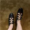 Fashion Classic Fretwork Polka Dot Sheepskin Fringe Lace-Up Woman Flats Solid Hollow Cross-Tied Sewing Mary Janes Zapatos Mujer 35-40