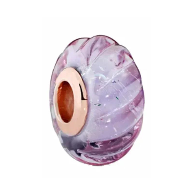 Srebro 925 Szkło Murano Galaktyka Gwiazdy Koniczyna Serce Bąbelki Błyszczące Koraliki Pasują do Bransoletki Charms DIY Biżuteria Dla Mamy