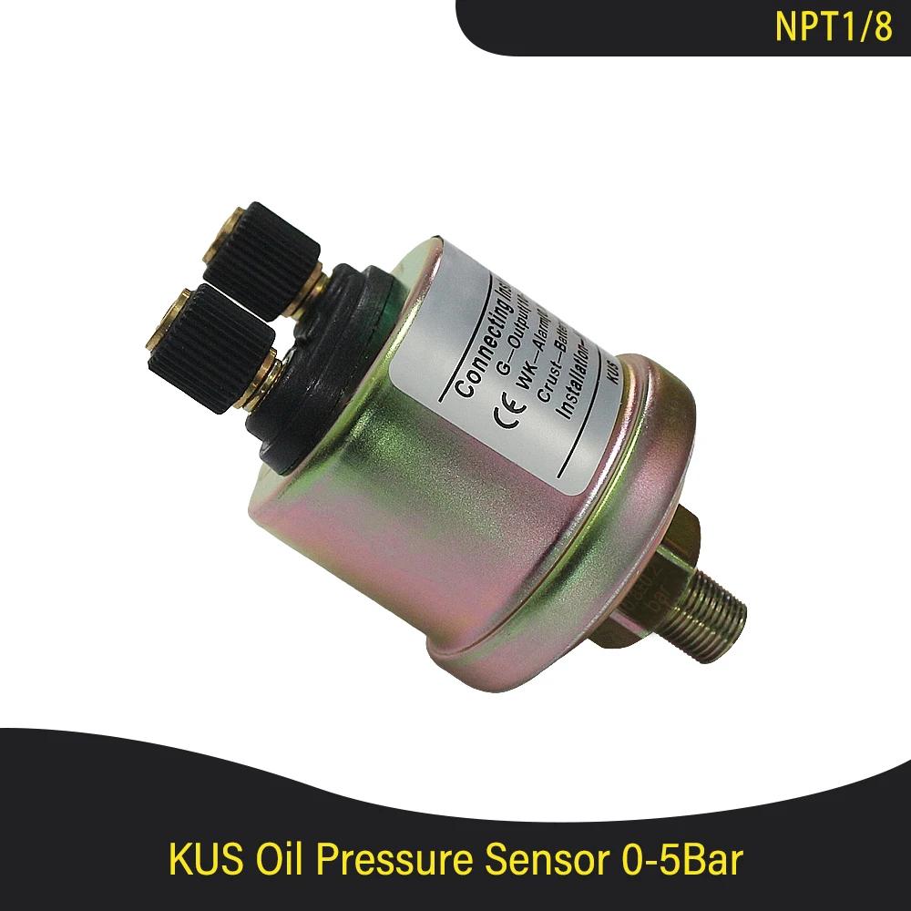 New 52mm Engine Oil Pressure Gauge Meter 0-5Bar 0-10bar Signal with 7 Colors Backlight for Motorcycle Boat Car Universal 12V 24V 0-5bar  NPT 1-8
