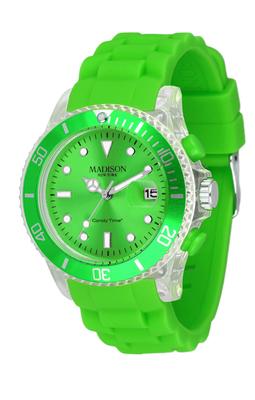 Watch MADISON U4399-10. Quartz, Color Green. Unisex.