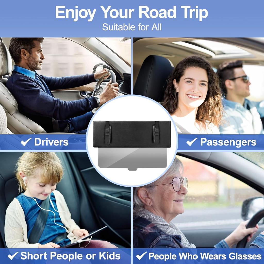 Polarized Sun Visor Extender For Car Anti-Glare Sunvisor Extension Shade Attachment For Glare,Clips And Straps Design For Extra Safety,Sunshade