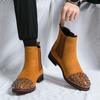 Men Suede Rivet Chelsea Boots Rockstud Shoes Dress Punk Shoes Party Nightclub Blazers Saddle Shoes Plus Size