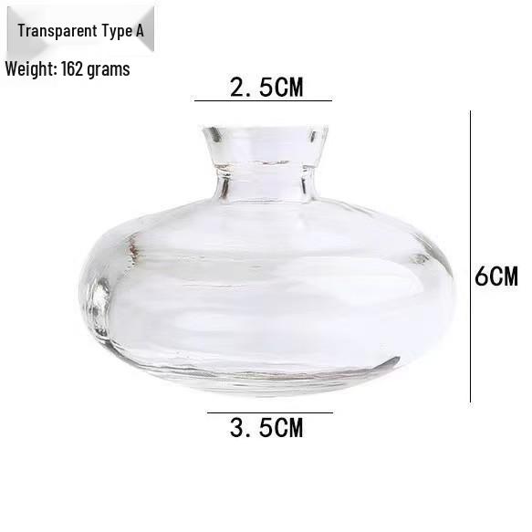 Lux Mini Colored Glass Vase Set for Hydroponic Flowers - Transparent Decorative Ornaments for Living Room