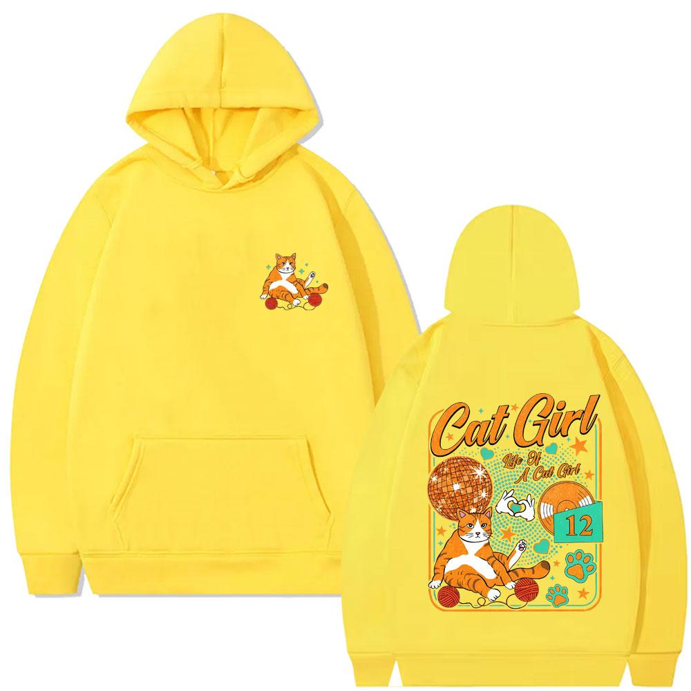 The Life of A Showgirl Hoodie Cat Girl Funny Meme Pullover Hoodies Men's Women's Fashion Casual Oversized Hooded Sweatshirt