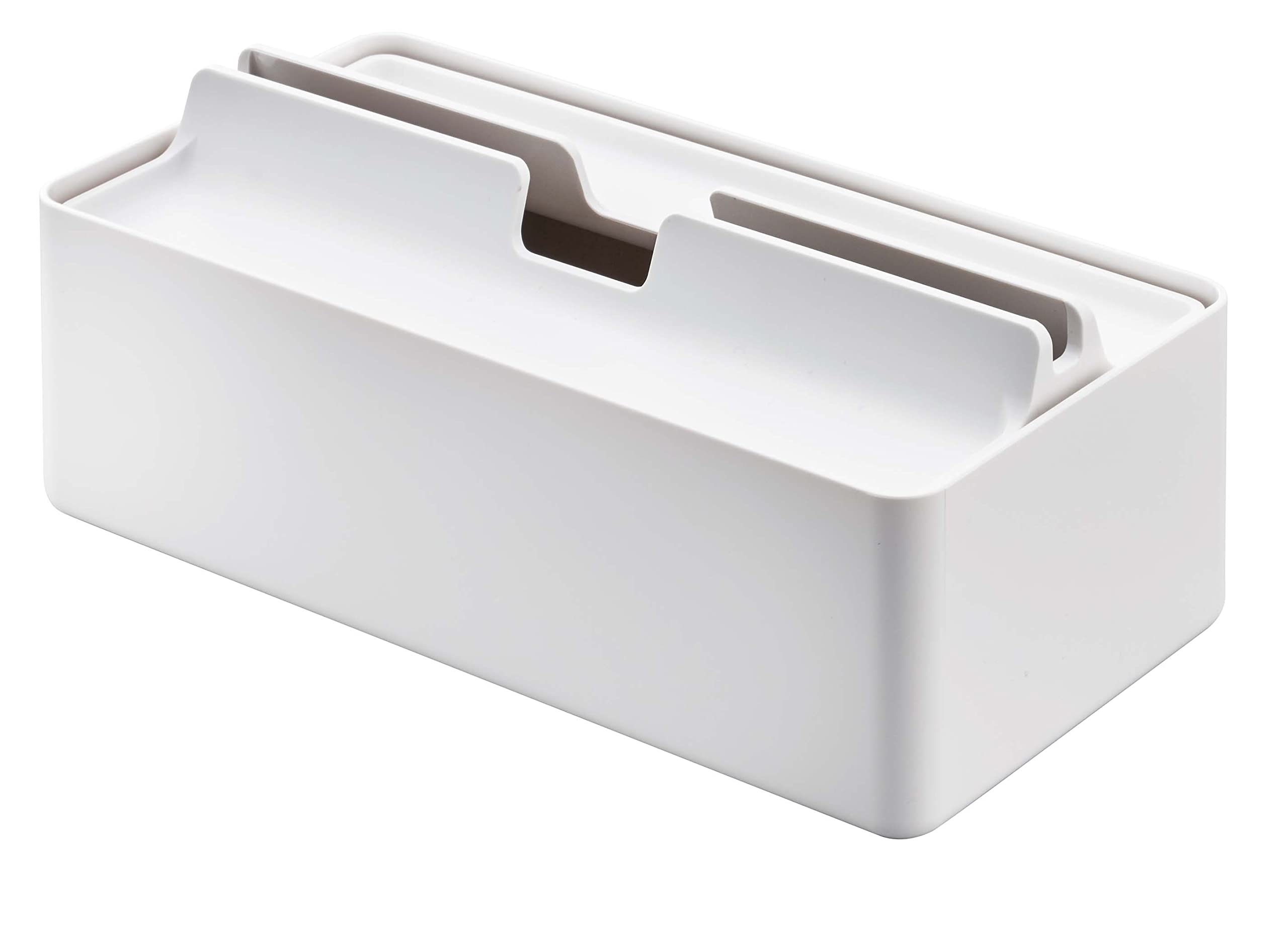 

Yamazaki Tower Tissue Tray with Paper Towel x x H10cm Case, 5874, Lid, Case, White, Approx. W26.5 D13.5