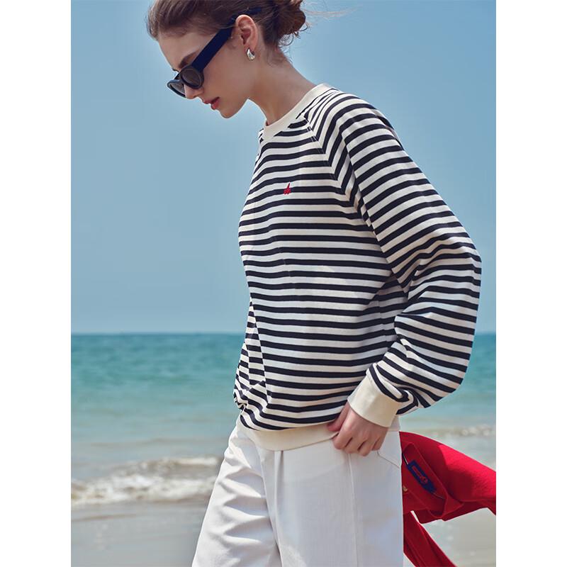 Navigare Women's Striped 100% Cotton Long-Sleeve T-Shirt