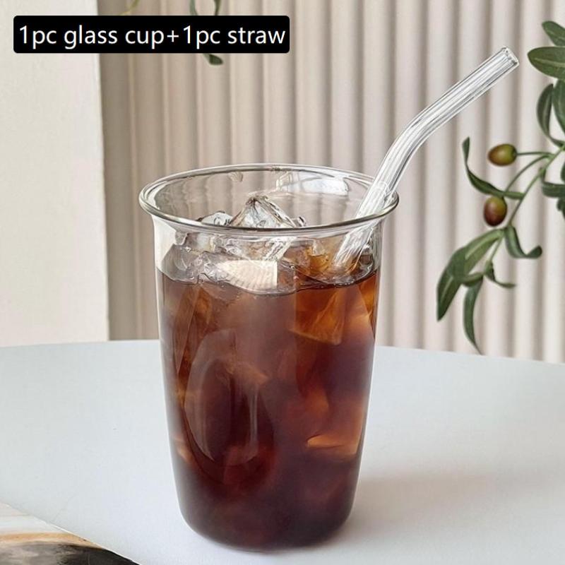 American Latte Coffee Cup Glass Transparent Juice Milk Cup Drinkware Cold Coffee Cup Cocktail Cup