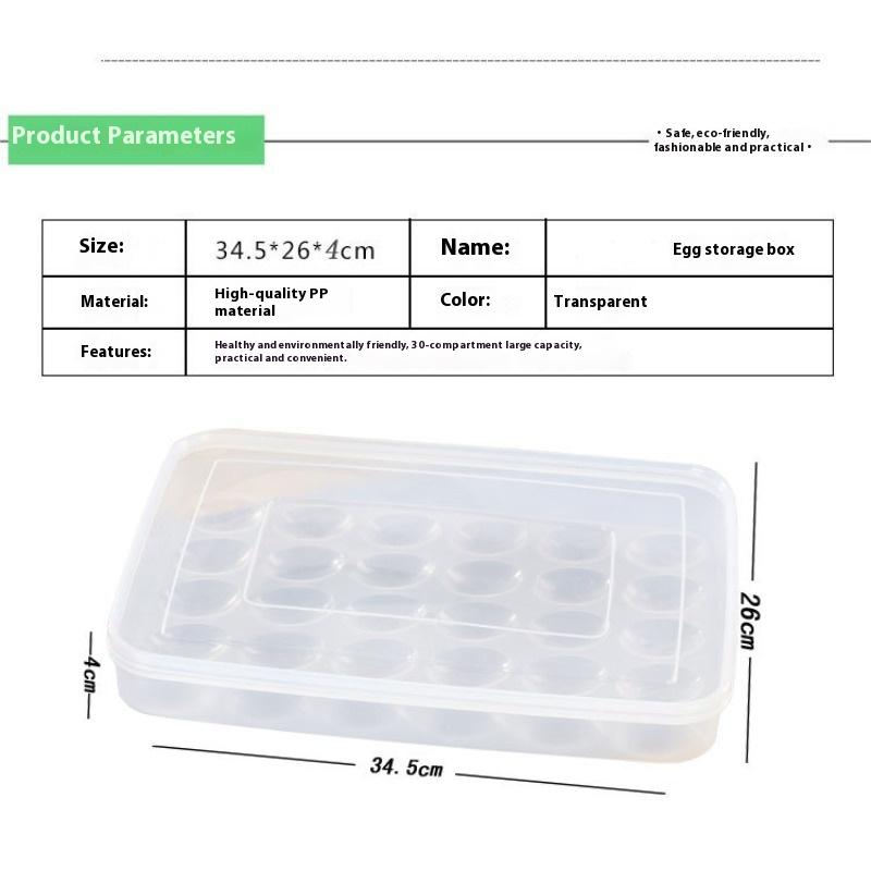 1pcs Simple Egg Box 30-grid Refrigerator Storage Box, Plastic Food Fresh Egg Holder Refrigerator Storage Boxs
