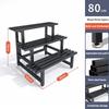 Stainless Steel Metal Flower Step Display Stands Balcony Flower Room Plant Rack Waterproof Multi-Layer Ladder Shelf