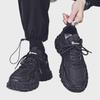 Men's Black Breathable Work Shoes - Summer Wear-Resistant Construction and Running Sneakers.