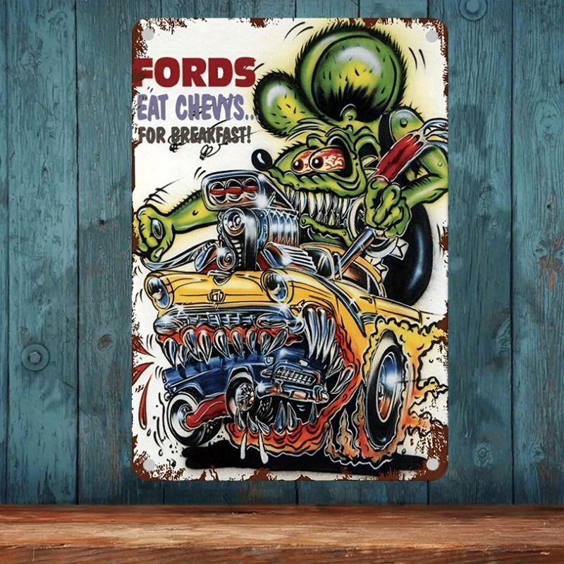 Retro Car Metal Tin Sign Vintage Garage Wall Decor