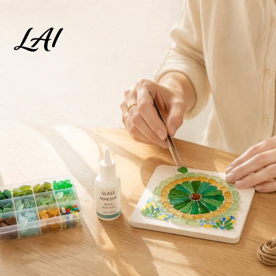 Thoughtful Holiday Gift Sets DIY Mosaic Art Kit Fantasy Circular Door Tile Craft Indoor Crafting Projects Sea Glass Kit for Adults Beginners