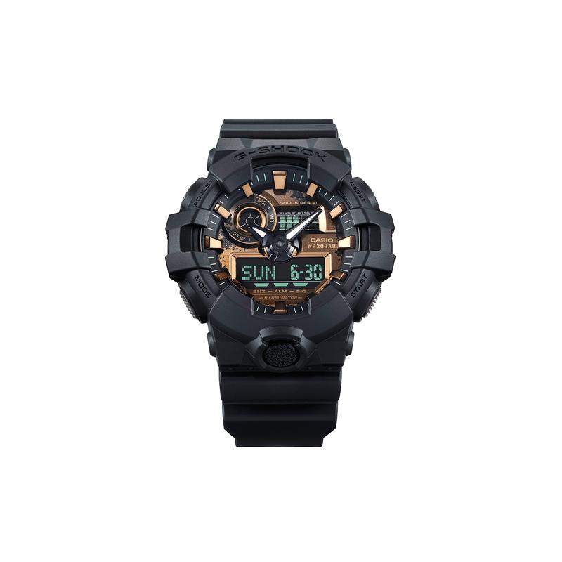 

Casio G-SHOCK series, retro trend, waterproof and shockproof, outdoor sports, quartz movement, resin strap, Japanese and Korean watch, GA-700RC-1APR чёрный