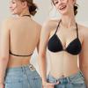 Front Buckle Halterneck Invisible Triangle Cup Bra for Women - Strapless, Low Back, Thin Straps, Summer Style for Small Busts.