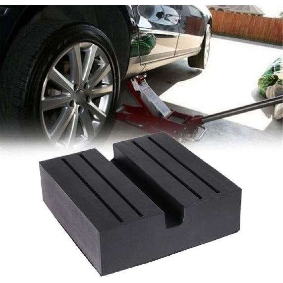 2 Packs Square Jack Pad, Black Anti-Slip Rail Adapter Support Block, Slotted Frame Rubber Frame Rail Protector