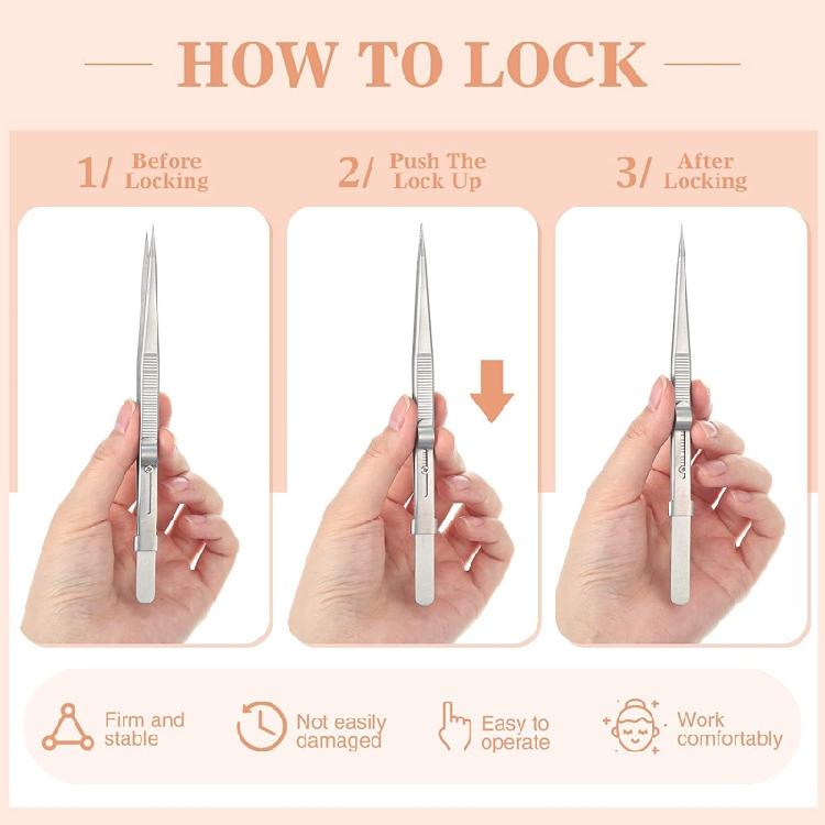 Crafting Curved Pointy Tweezers Locking Tweezers Angled Tweezers for Crafts