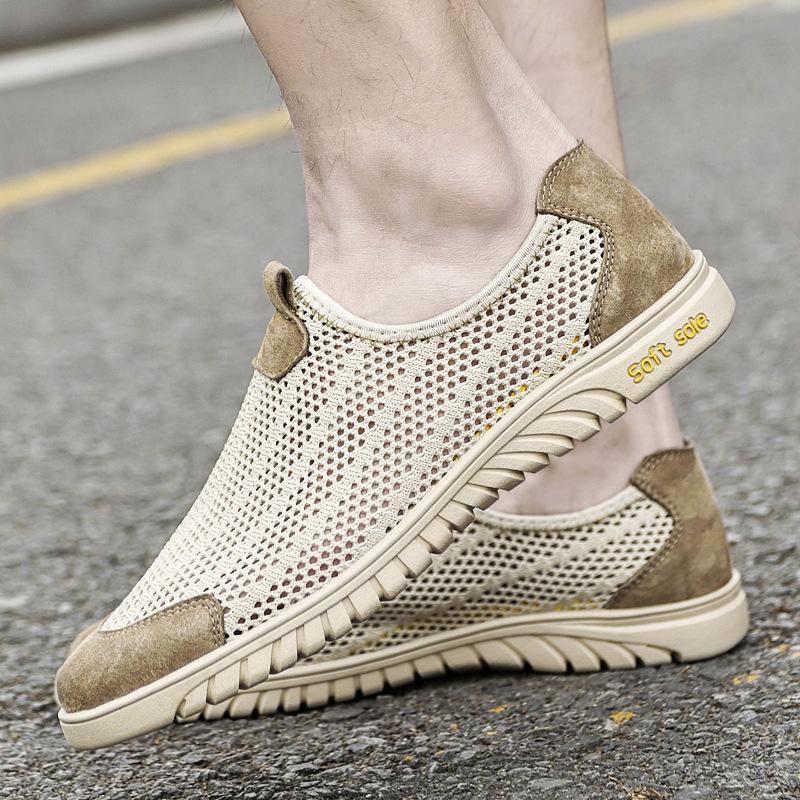 2025 Men's Slip-On Mesh Casual Shoes: Breathable, Large Size, Soft Sole for Summer