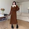 French Chic Corduroy Two-Piece Set: Doll Collar Jacket & Mid-Length Skirt for Autumn/Winter