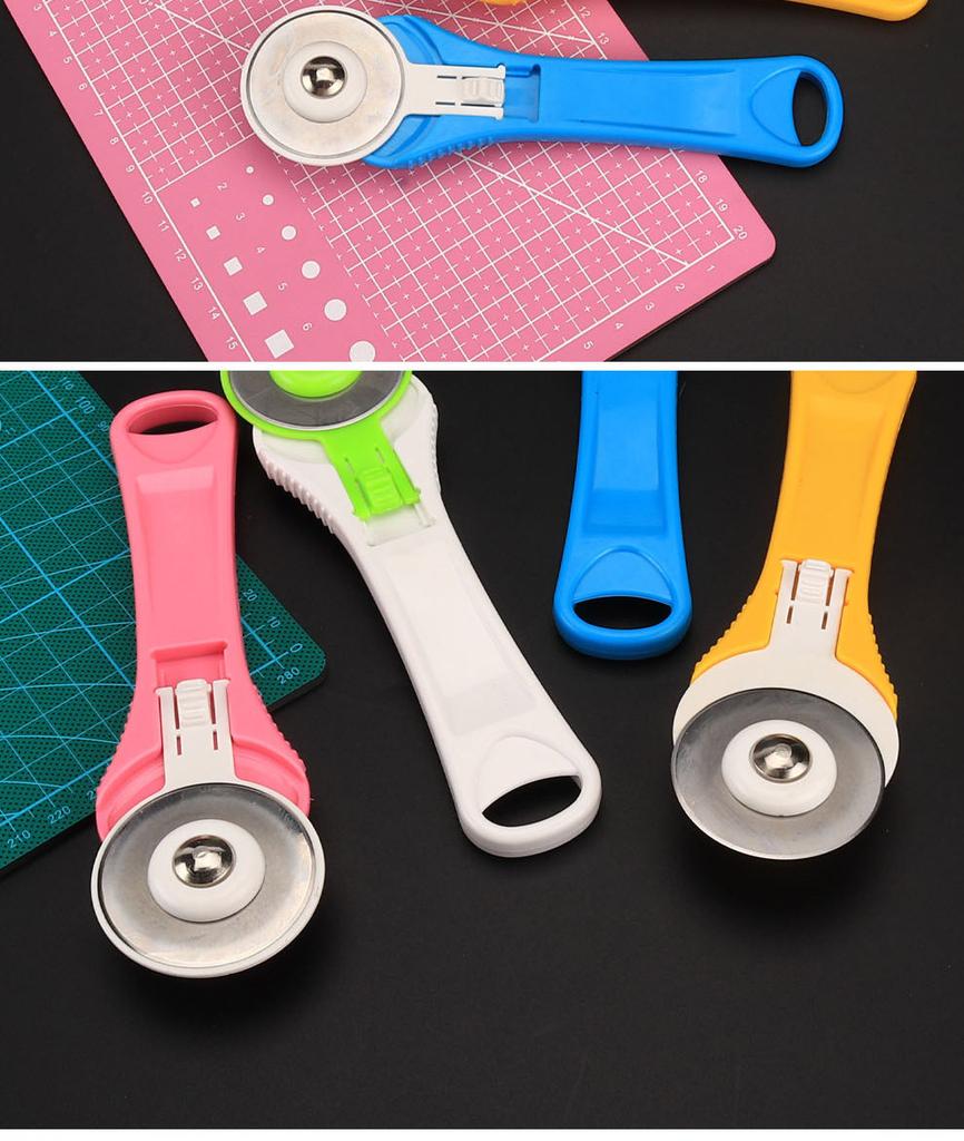 28mm /45mm Rotary Cutter Patchwork Roller Wheel Round Knife With Scale Leather Craft Fabrics Cloth Cutting Tailor Tools