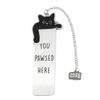 1pc Cat Waving Blessing Bookmark, Colorful Stainless Steel with Inspiring Text, Perfect Gift for Book & Cat Lovers