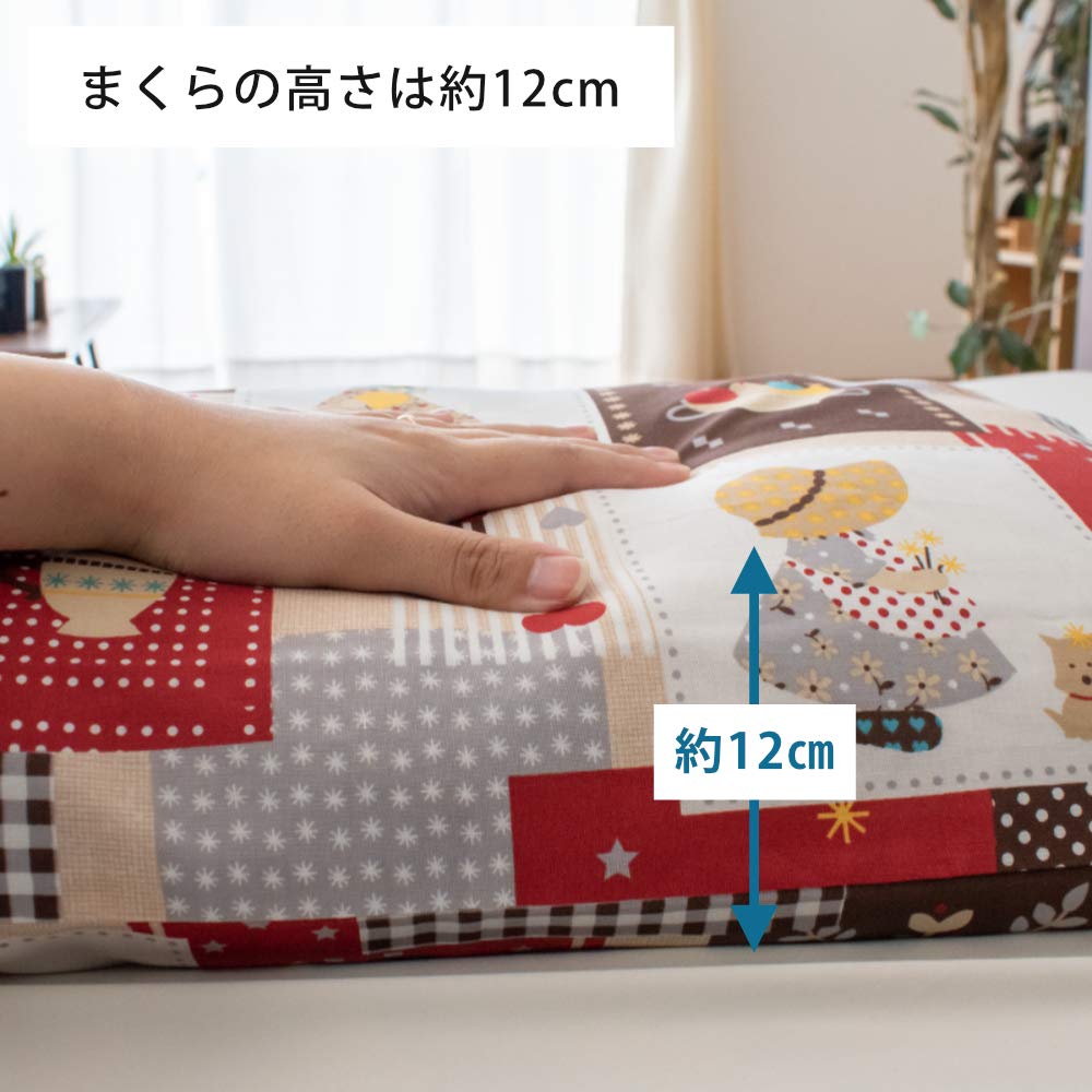 Made In Japan, Buckwheat Pillow, All Buckwheat, Approx. 35 X 55 Cm, Comes with a Firm, Washable Pillowcase, Breathable, Moisture-Wicking, Colors and