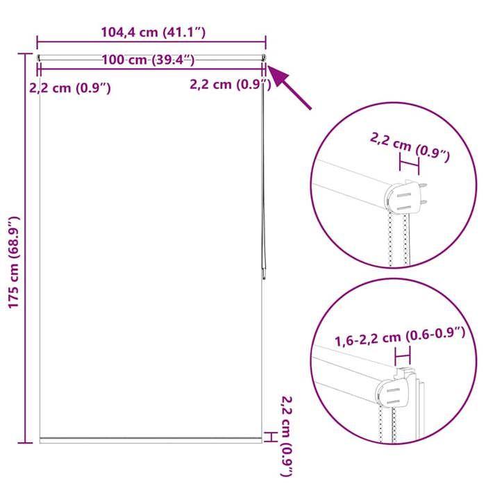 VidaXL Roller Blind Blackout 100x175 Cm Brown Window Bedroom 240118