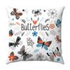 Seamless Watercolor Butterfly Digital Printing Short Plush Pillow Covers for Car Sofa Office Cushion Cover Home Goods 60x60cm