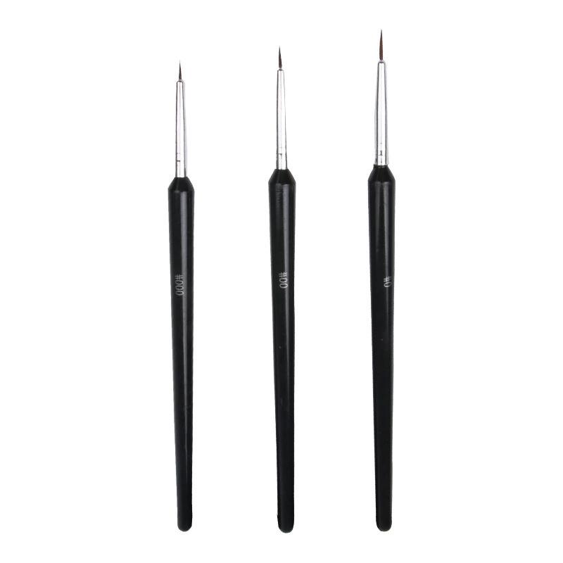 3 ks Ultra jemný detailní liner Akvarelový štětec na malování nehtů DIY Kreslení Obkreslování Manikúrní a umělecké nástroje