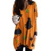 New Halloween Long Sleeved Round Neck Dress for Autumn and Winter