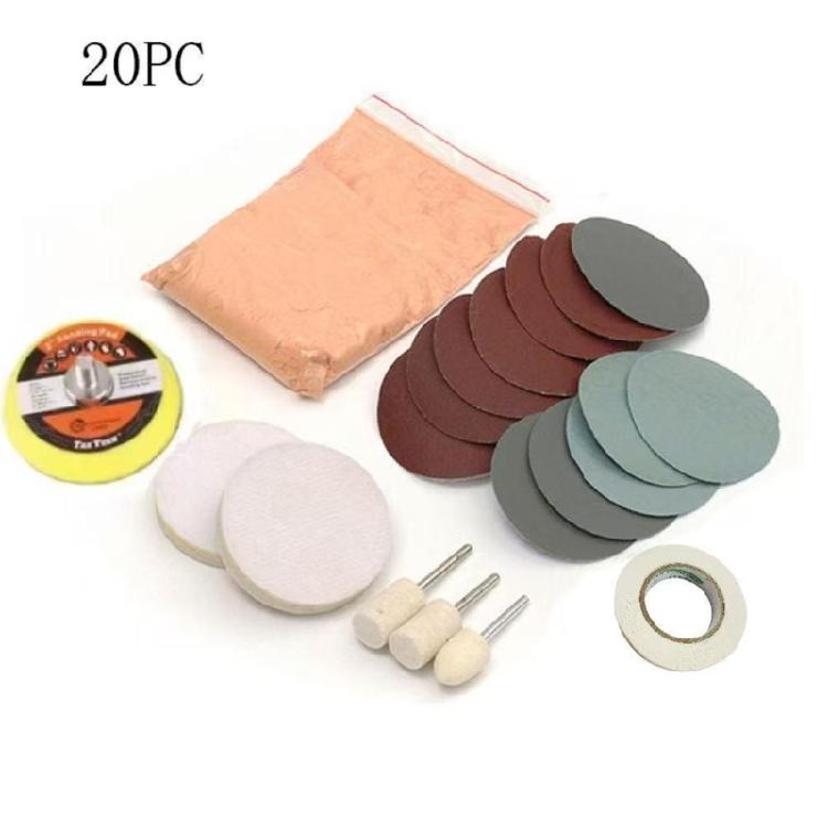 20 Pieces Car Windshield Polishing Pads Set For Scratch And Stain Removal Automotive Glass Sandpaper Polishing Kit