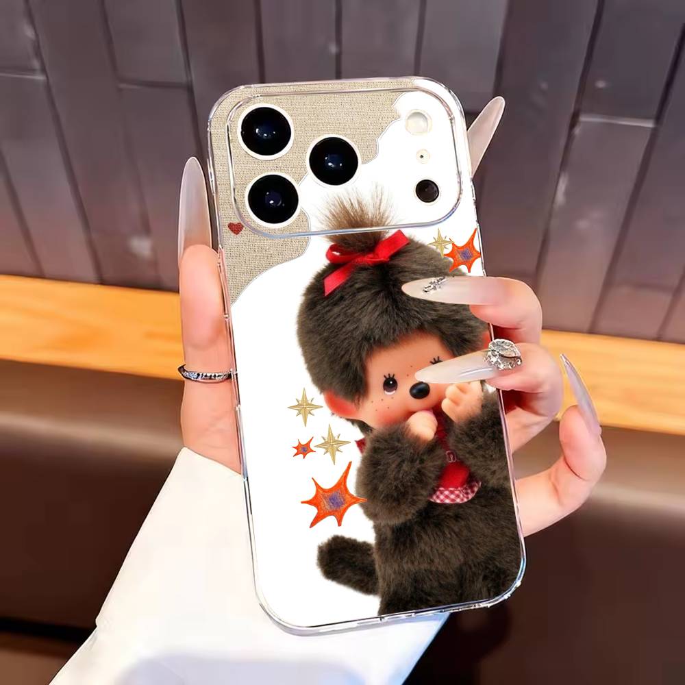 Cute M-monchhichis-s Phone Case For iPhone17,16,15,14,13,12,11 Plus,Pro Max Soft Transparent Cover