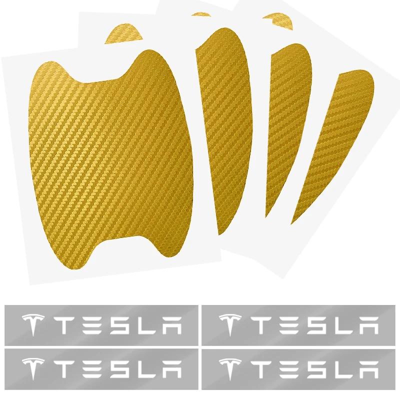 bfxhr7 8Pcs Car Door Bowl Handle Protector Stickers Anti-scratch Film for Tesla Juguete Coil 4 Model 3 2022 Y X S Cc3 Car Accessories