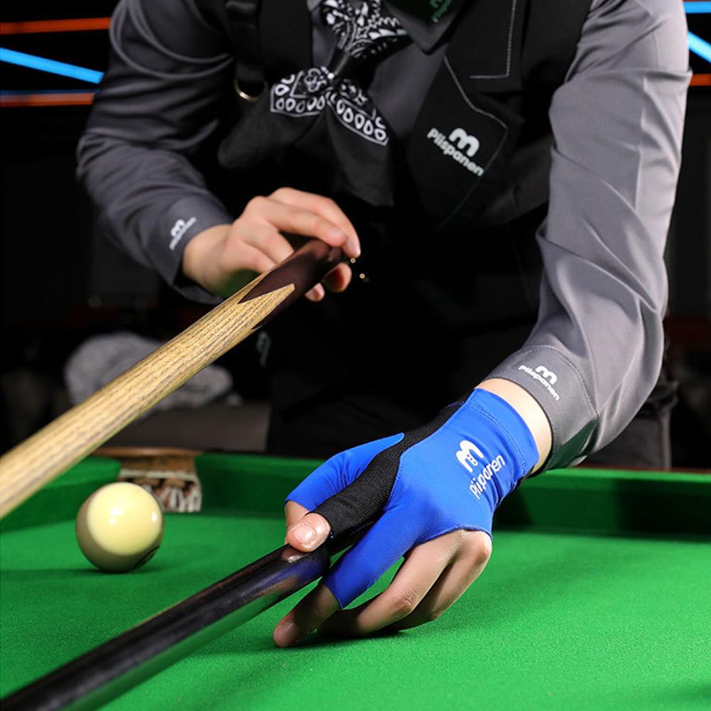 1PC Three-Finger Billiard Gloves Stitching Design Breathable Non-Slip Self-Adhesive Cloth Fixed Gloves Billiard Supplies