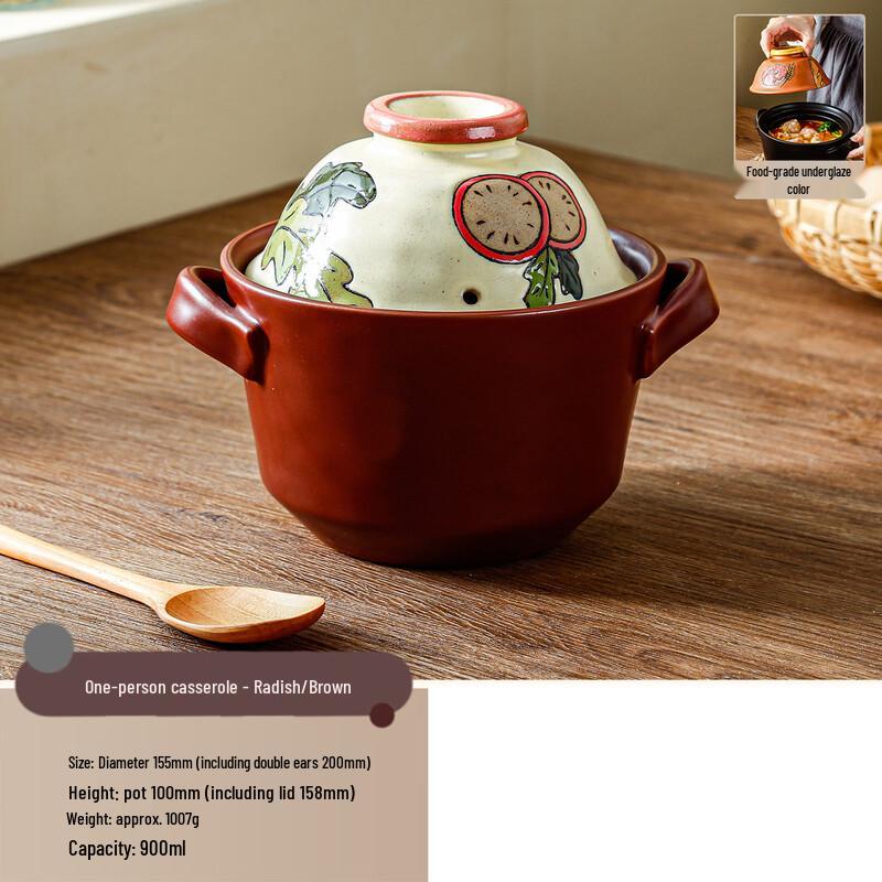 ZISIZ Hand-Painted Single-Serve Casserole & Soup Bowl